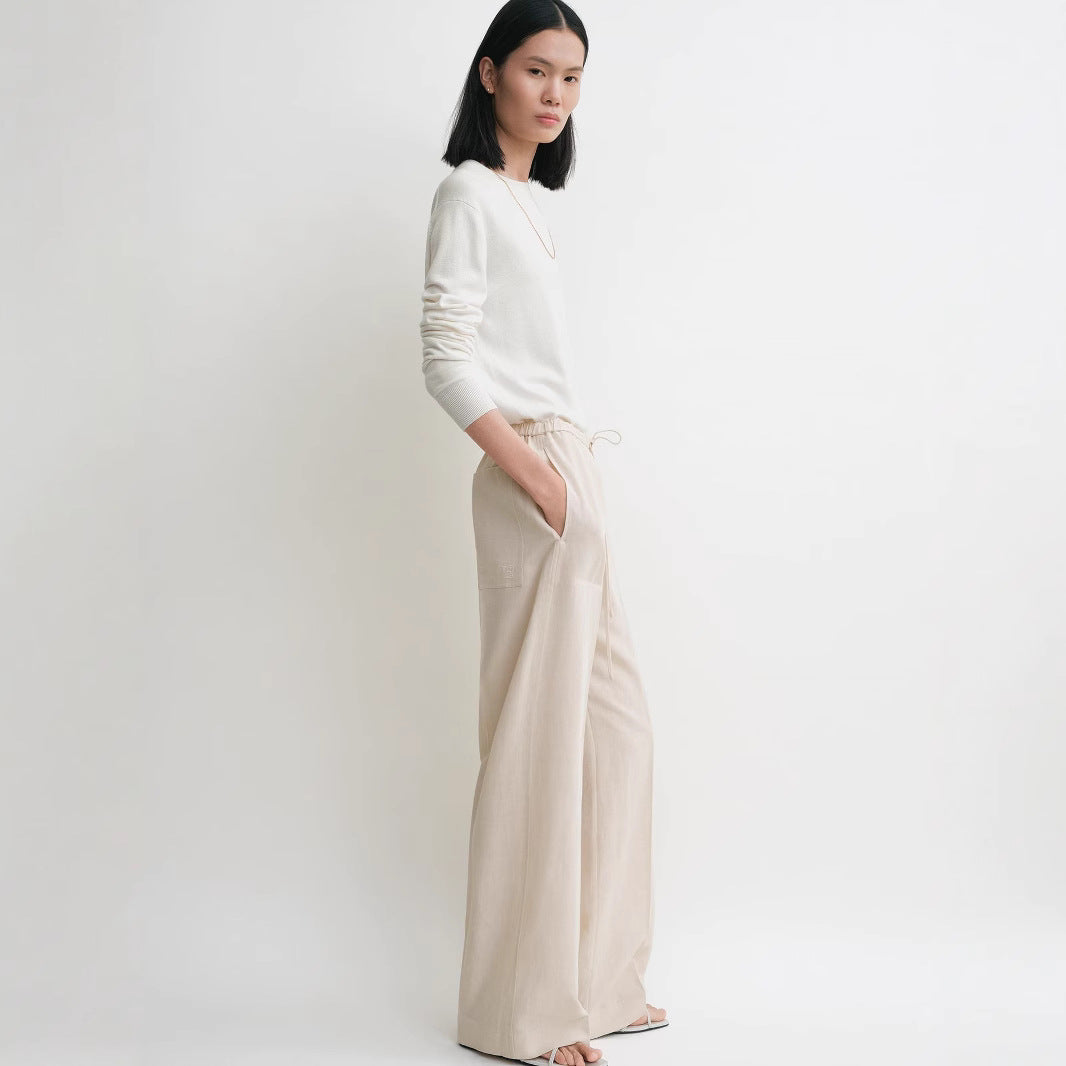 Ladies casual jersey pants with elastic waistband Chic and Style