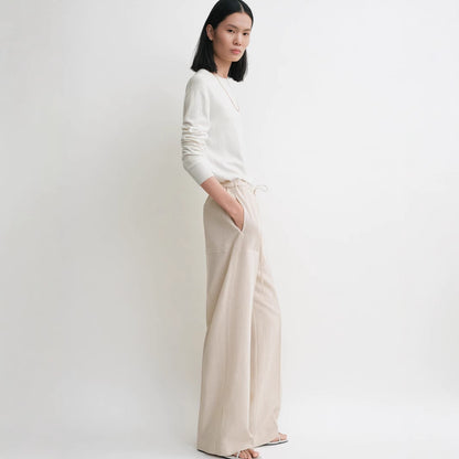 Ladies casual jersey pants with elastic waistband Chic and Style