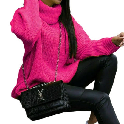 Pull en gros tricot pour femmes avec col haut et coupe décontractée Chic und Stil