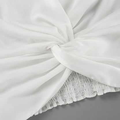 Dames Élégante Blouse à Décolleté en V Torsadée avec Coutures à Volants Chic und Stil