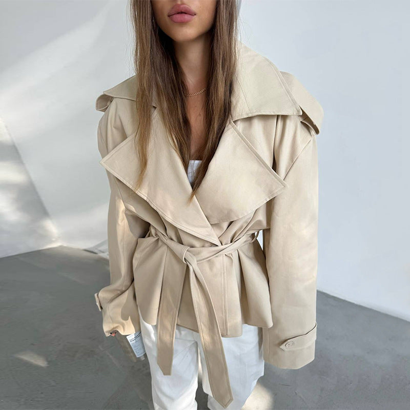 Dames Élégant Trench-coat avec ceinture à la taille et coupe ample Chic und Stil