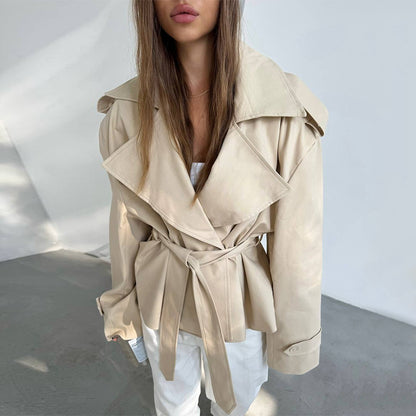 Dames Élégant Trench-coat avec ceinture à la taille et coupe ample Chic und Stil
