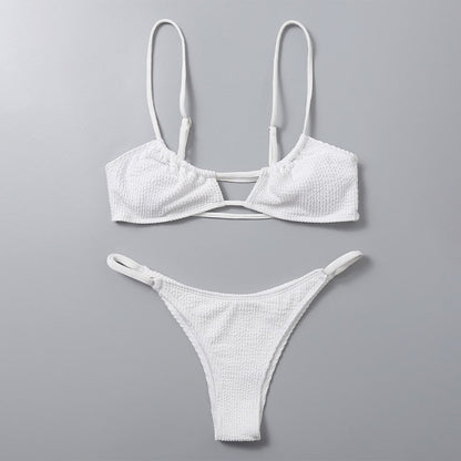 Dames Bralette Texturé Ensemble de Bikini Chic und Stil