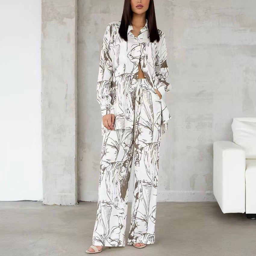 Women Elegant and Casual Blouse-Pants Combination Chic and Style