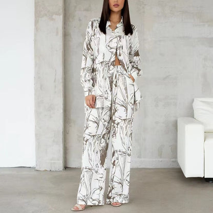 Women Elegant and Casual Blouse-Pants Combination Chic and Style