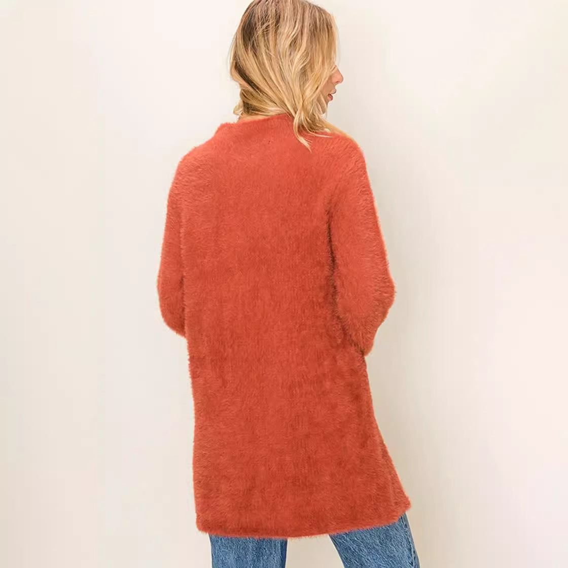 Pull long confortable pour femmes avec fentes latérales et matière douce Chic und Stil