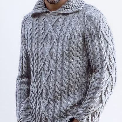 Pull à capuche en grosse maille pour hommes Chic und Stil