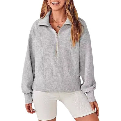 Pull en fleece sportif pour femmes avec fermeture éclair et coupe décontractée Chic und Stil