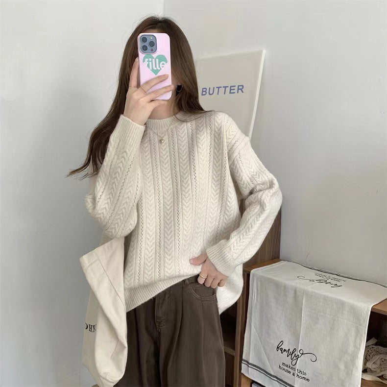 Pull en tricot confortable pour femmes avec un motif de tresse fin Chic und Stil