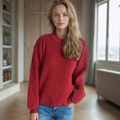 Pull en tricot décontracté pour femmes avec une coupe généreuse et une texture agréable Chic und Stil