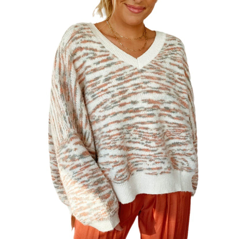 Femmes pull confortable avec décolleté en V Chic und Stil