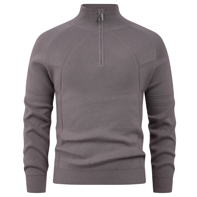 Knitted pullover for men with modern zipper and elegant structure Chic and Style