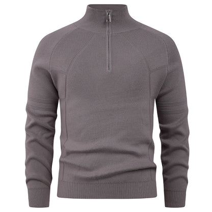 Knitted pullover for men with modern zipper and elegant structure Chic and Style