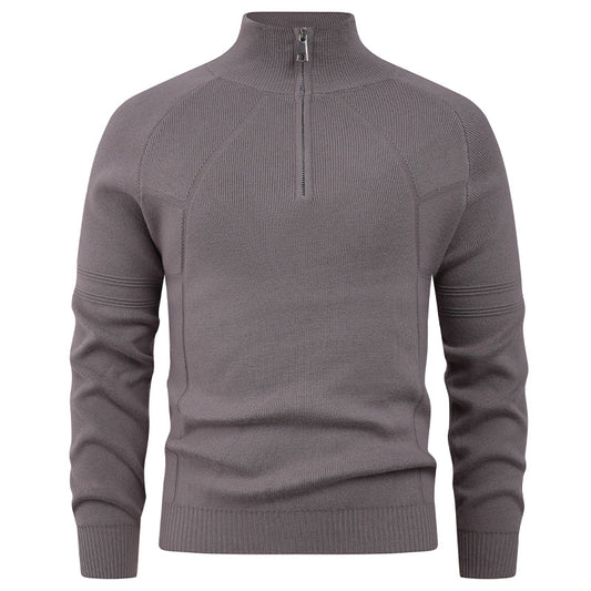 Knitted pullover for men with modern zipper and elegant structure Chic and Style