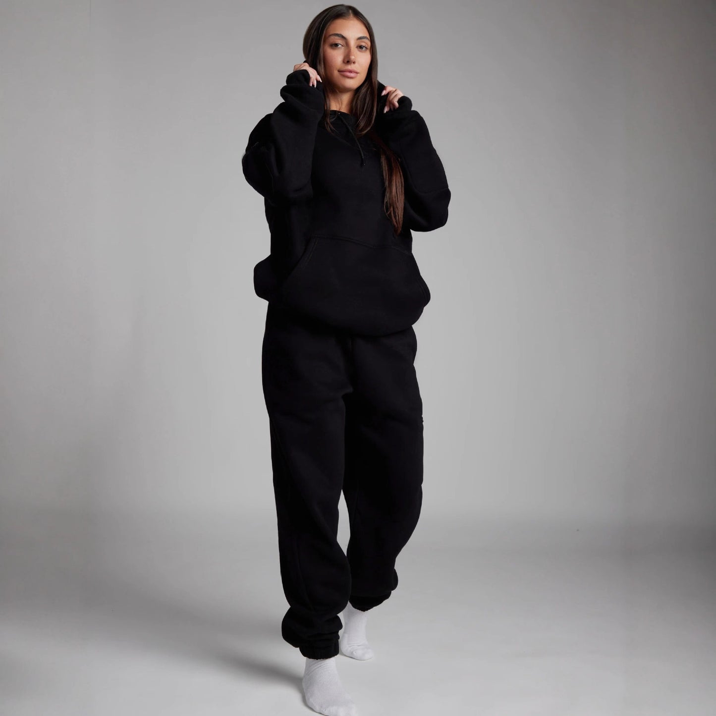 Dames hoodie avec design de masque de sommeil intégré et intérieur doux Chic und Stil