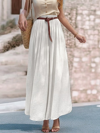 Robe Maxi longue pour femmes avec ceinture élastique et tissu fluide Chic und Stil