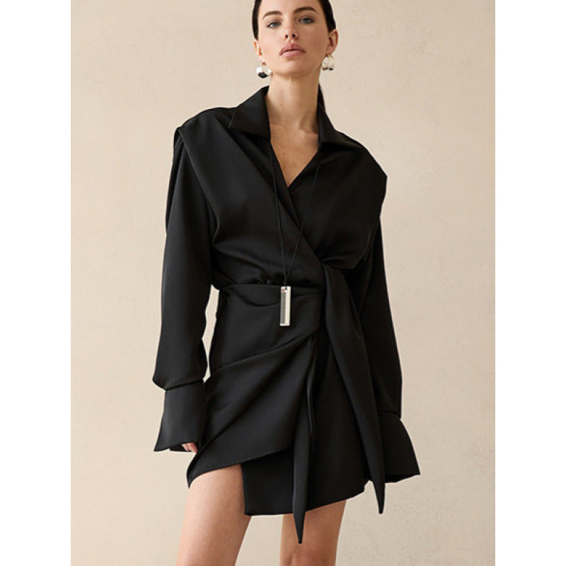 Asymmetrical wrap dress women Chic and Style