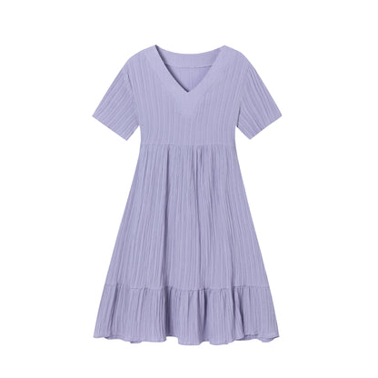 Robe midi évasée à décolleté en V pour dames Chic und Stil