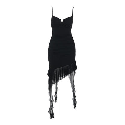 Robe mini asymétrique à volants Chic und Stil