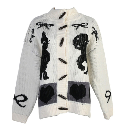 Damen cardigan avec des motifs d'animaux ludiques et des détails de boutons Chic und Stil