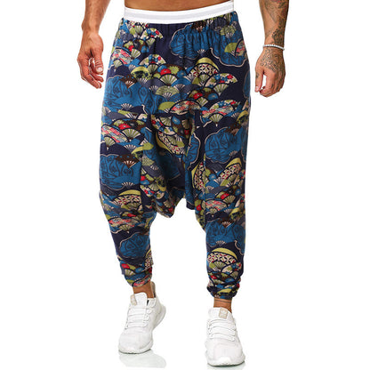 Harem pants for men with unique fancy pattern and elastic waist Chic and Style