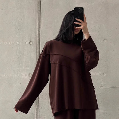 Chic and Style oversized casual sweatshirt set for women and loose athletic pants