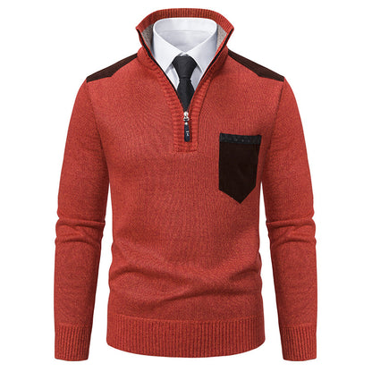 Elegant high collar pullover for men with zipper and structured design Chic and Style