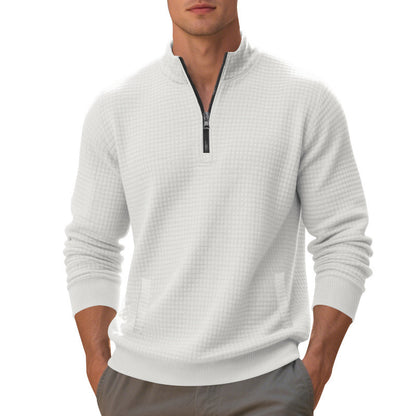 Sporty pullover for men with zipper and textured surface Chic and Style