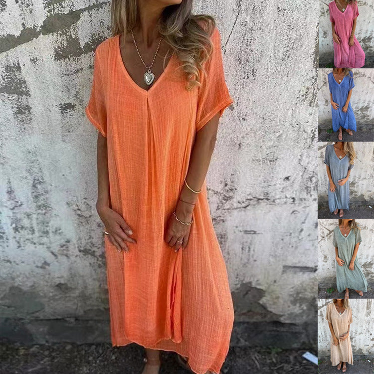 Robe d'été légère pour femmes avec décolleté en V Chic und Stil