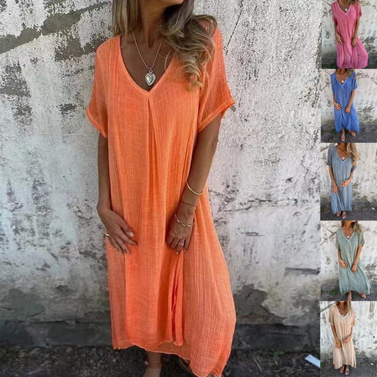 Robe d'été légère pour femmes avec décolleté en V Chic und Stil