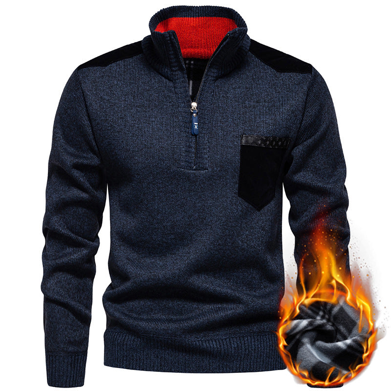 High-quality pullover for men with a high collar and zipper Chic und Stil