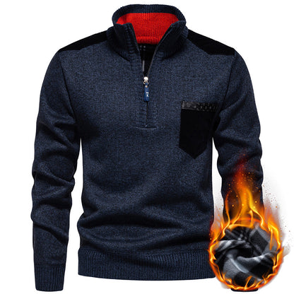 High-quality pullover for men with a high collar and zipper Chic und Stil