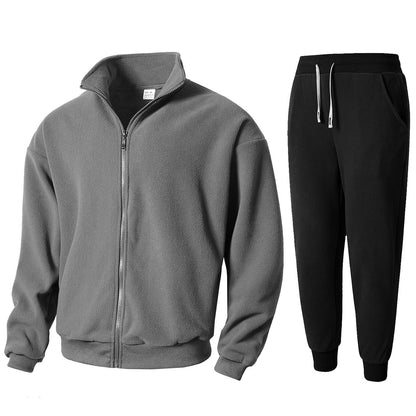 Costume de détente en polaire pour hommes avec col montant Chic und Stil