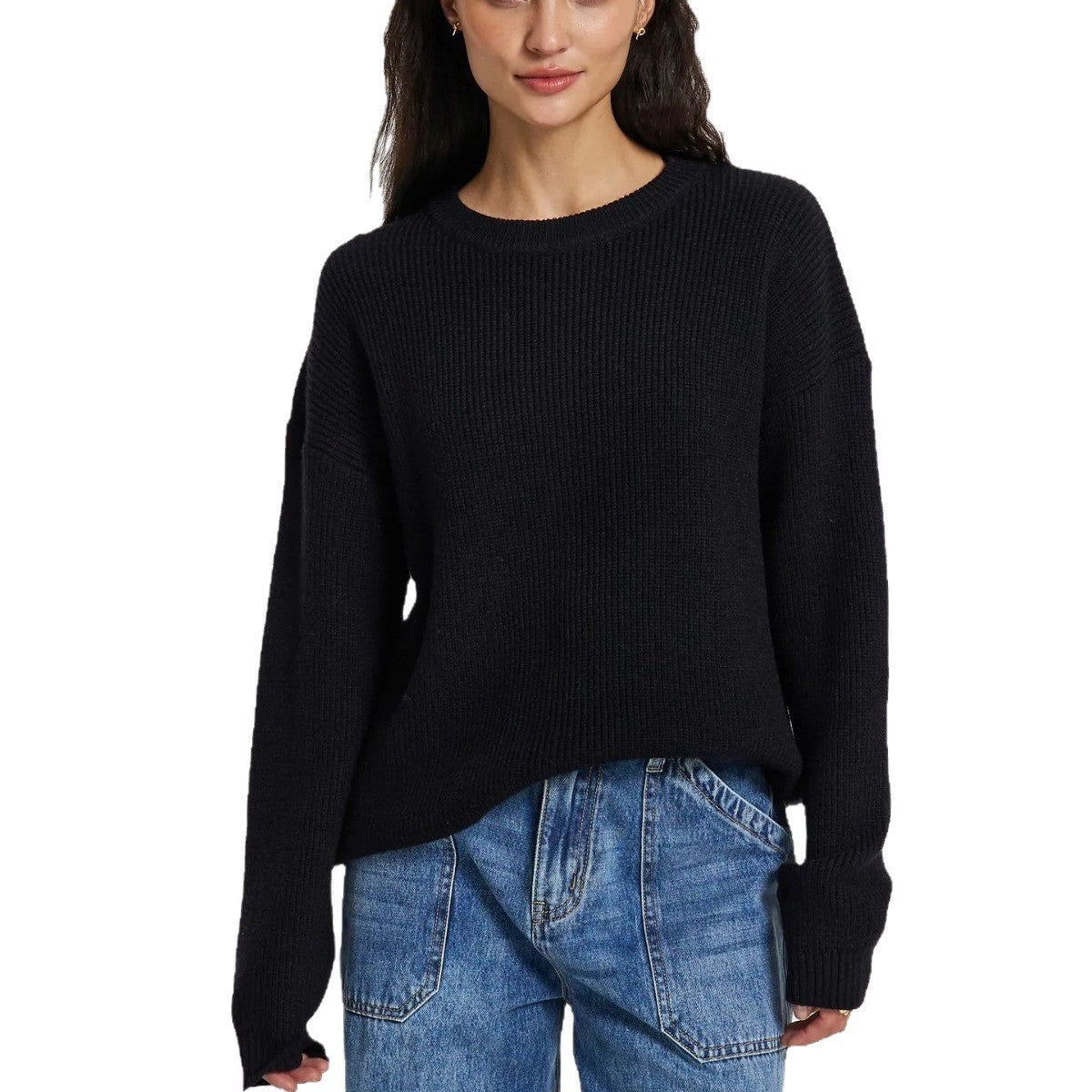 Pull en tricot décontracté pour femmes avec une coupe ample et une structure côtelée Chic und Stil