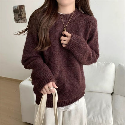 Pull en tricot décontracté pour femmes avec col rond et matériau doux Chic und Stil