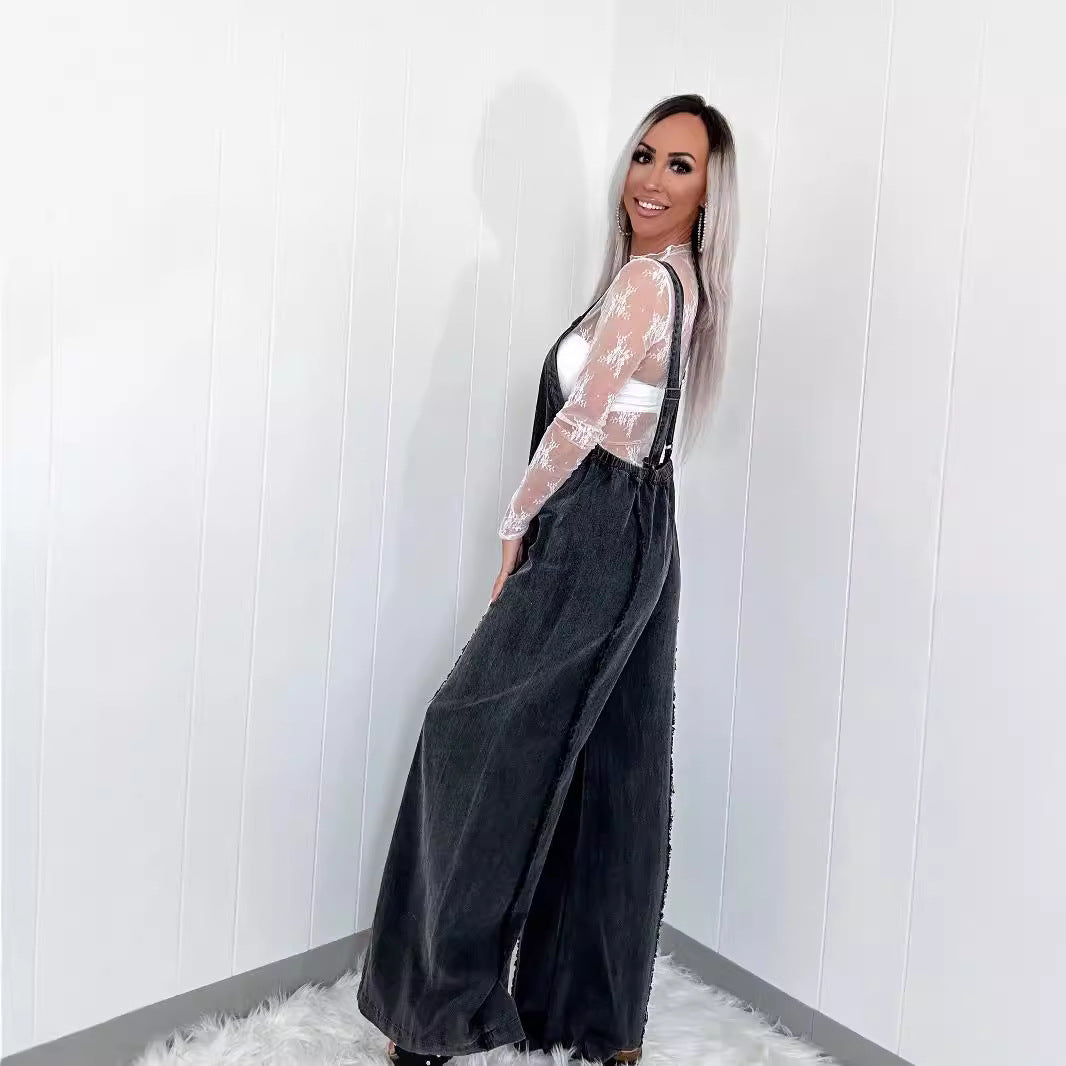 Ladies Wide Chic and Stylish Dungarees