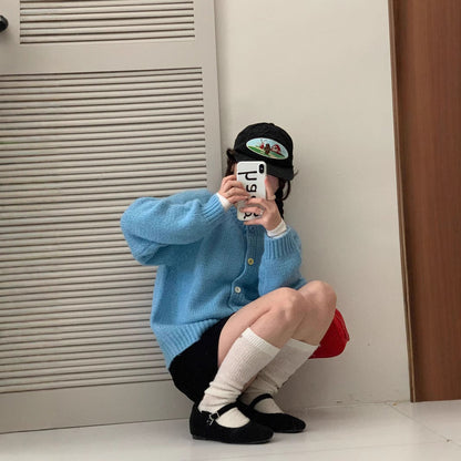 Dames Pull-over douillet avec des boutons colorés et coupe décontractée Chic und Stil