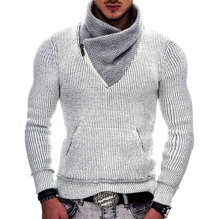 Pull moderne pour hommes avec col large et détail de zip innovant Chic und Stil
