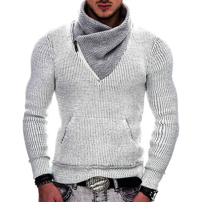 Pull moderne pour hommes avec col large et détail de zip innovant Chic und Stil