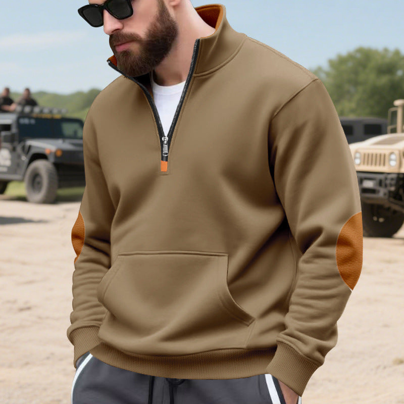 sporty pull for men with half-zip and practical kangaroo pocket Chic und Stil
