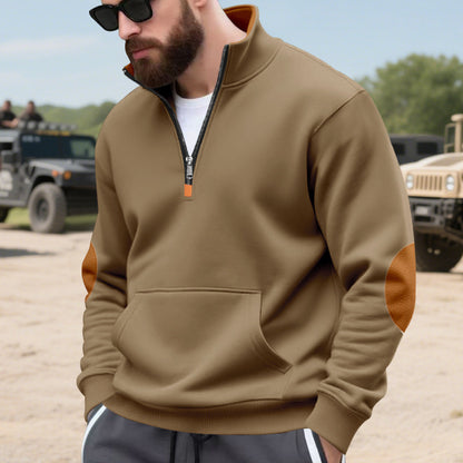 sporty pull for men with half-zip and practical kangaroo pocket Chic und Stil