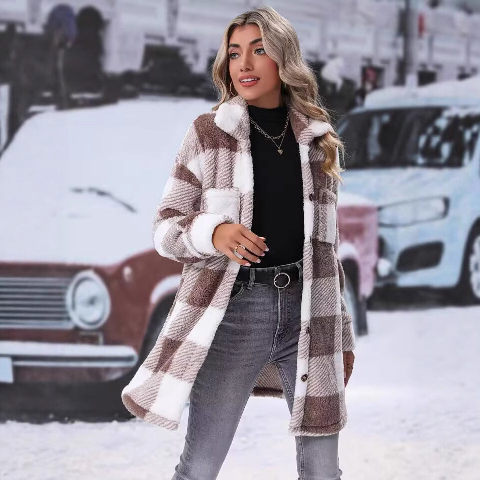 Dames Flanel-Hiver Veste Chic und Stil