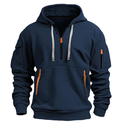 Functional hooded jacket for men with practical zippered pockets Chic and Style