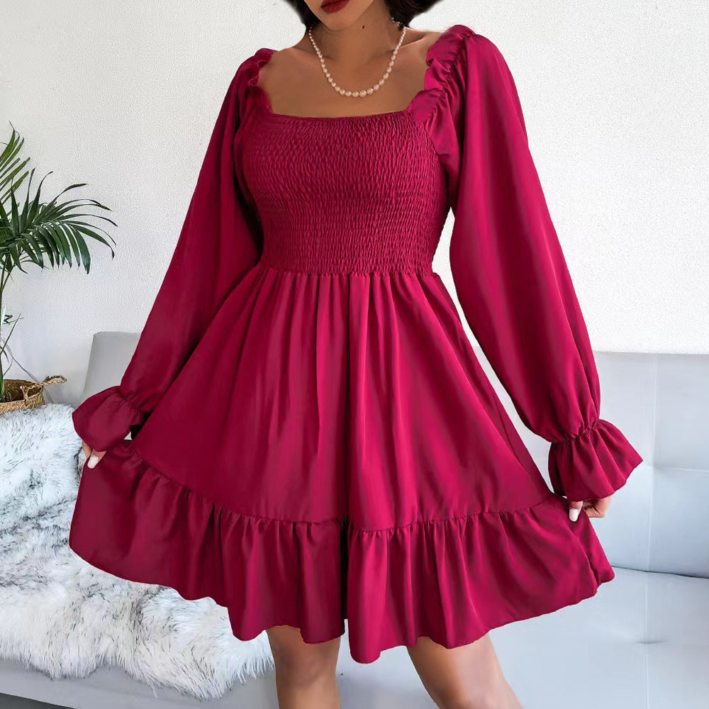 Robe courte légère pour femmes avec volants et manches bouffantes Chic und Stil