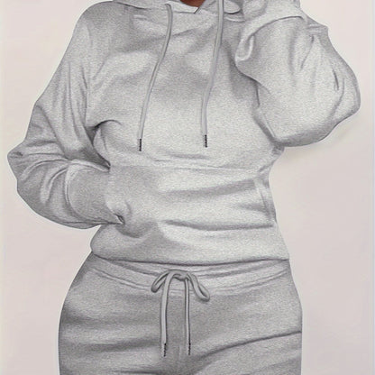 Women's Comfortable Hoodie with Kangaroo Pocket and Elastic Waist - Chic and Stylish