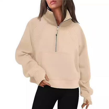 Pull femme avec col montant et fermeture éclair Chic und Stil