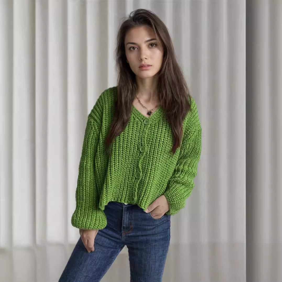 Dames gilet en grosse maille avec des détails de boutons tendance et une coupe décontractée Chic und Stil