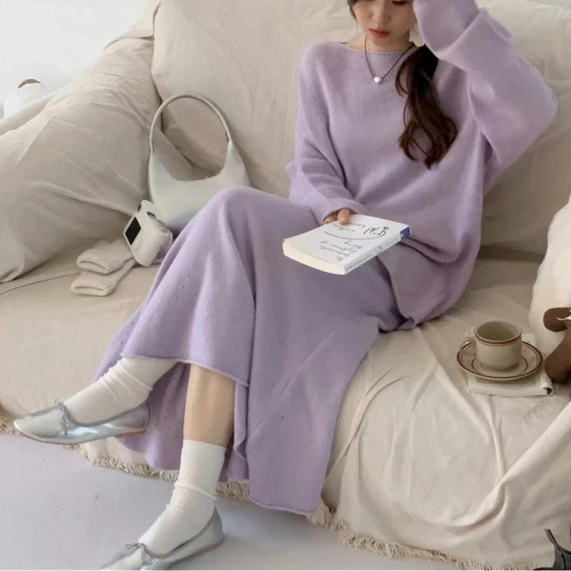 Robe en tricot décontractée pour femmes avec un élégant design dénudé-épaule et un matériau doux Chic und Stil