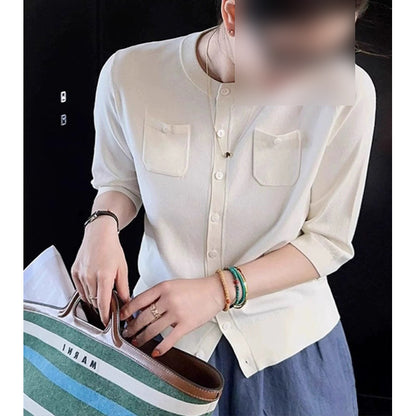 Blouse décontractée à boutons pour femmes Chic und Stil