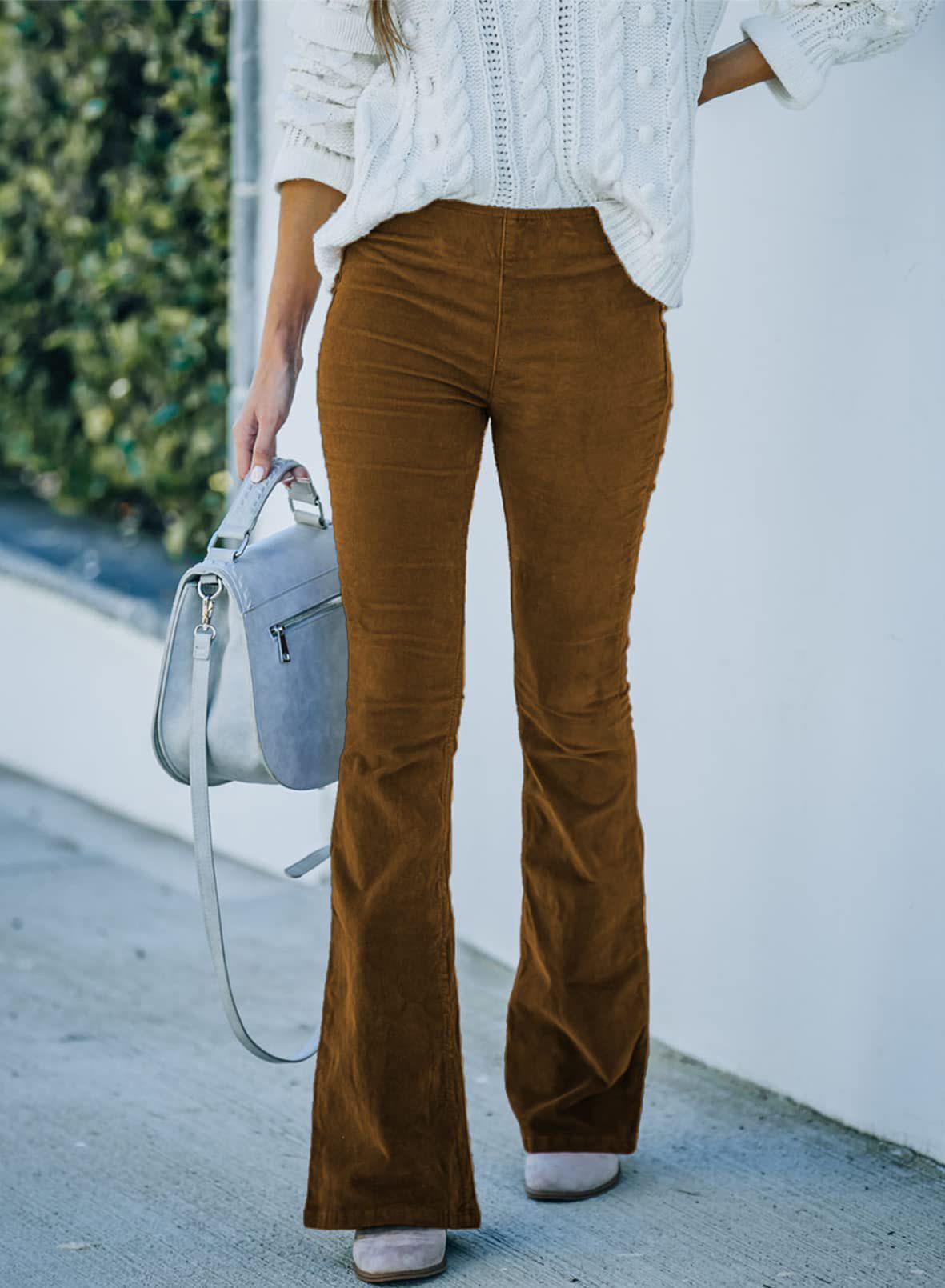 Wide women's corduroy pants in soft fabric and high waist Chic and Style